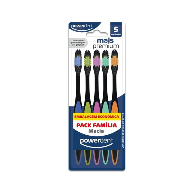 Escova Dental Powerdent Mais Premium Com 05 Unidades Pcs - 2907