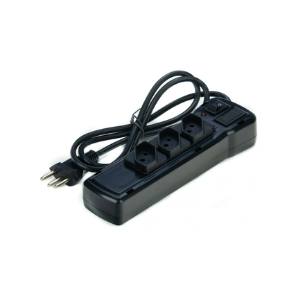 Protetor Eletrico Compolux 2P+T Cabo PP 1.2M Flowpack Preto Com 05 Unidades Pcs - CX-3203/Z