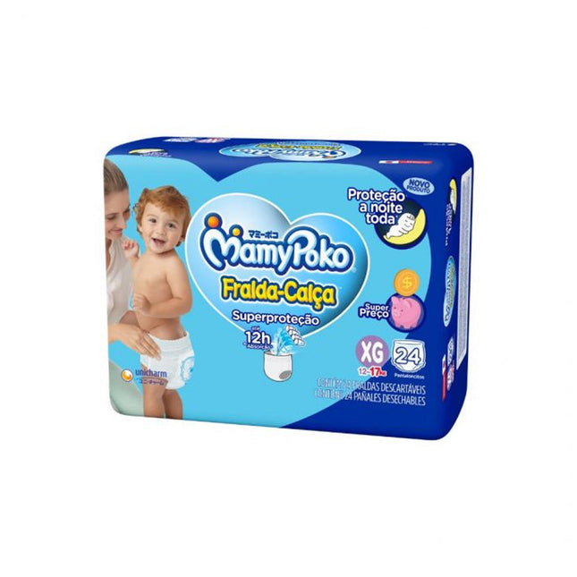 Fralda Descartáveis Mamypoko Calça Super Proteção Tamanho XG Com 24 Unidades-2765