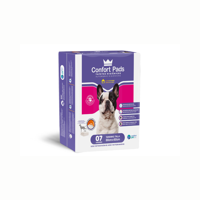 Tapete Higiênico Para Cachorro Confort Pads 80x60 Com 07 Unidades - 50101