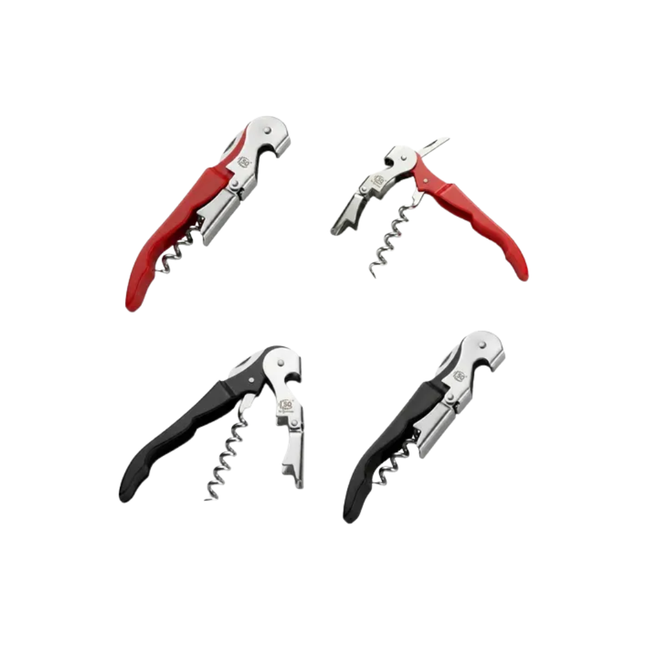 Abridor De Garrafas Com Saca Rolhas Vermelho/Preto 12X3,4X1,2cm - 13681