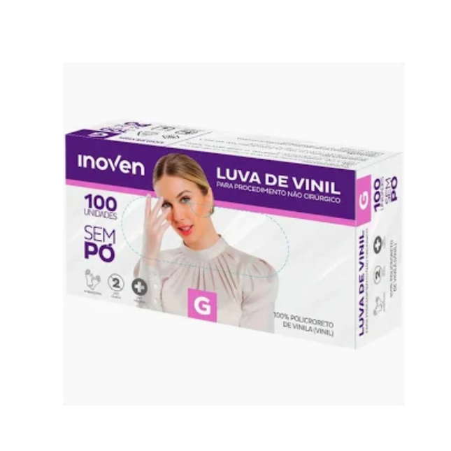 Luva Vinil Inoven S/Po Tamanho .G - 3026