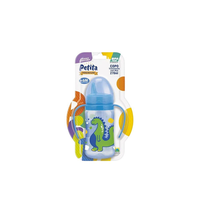 Copo Petita 270ml Com Válvula+ Alça Dino + Náutico Color Azul - 6104-az