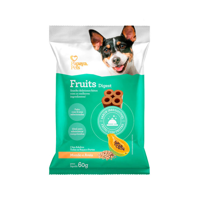 Snack Dental Papaya Pets Fruits Digest Mamão E Aveia 60g - 22535