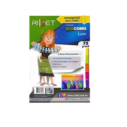 Papel Criativo Lumi Tamanho 21X29.7 Com 50 Unidades Fls Ridet - 010008