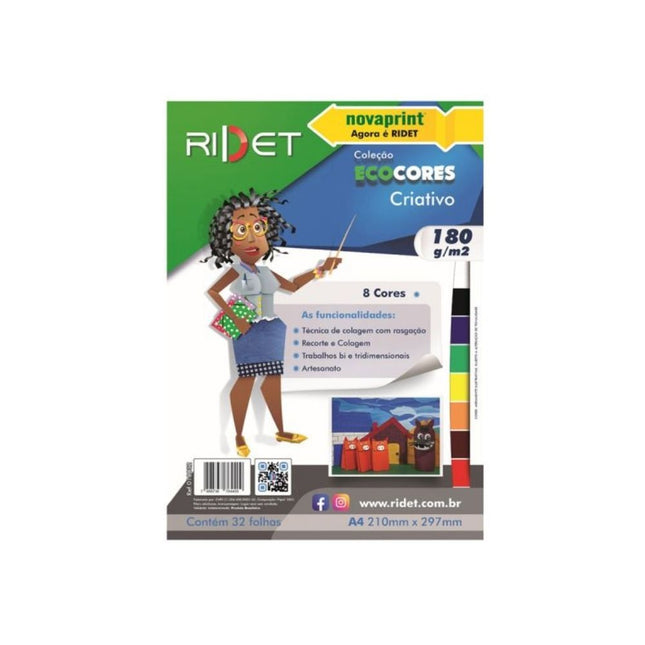 Papel Criativo Solido Tamanho 21X29.7 Com 32 Unidades Fls Ridet - 010009
