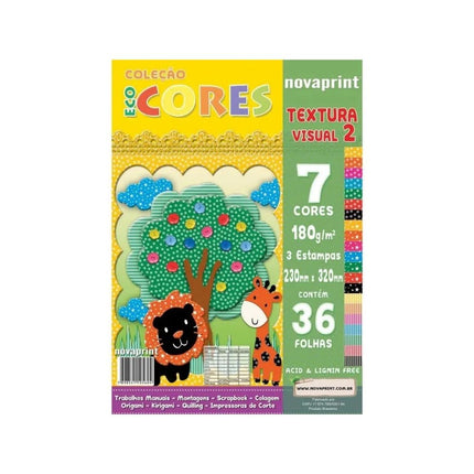 Papel Ecocores Textura 2 Visual 32X23cm Com 36 Unidades Fls 180g Ridet - 010012