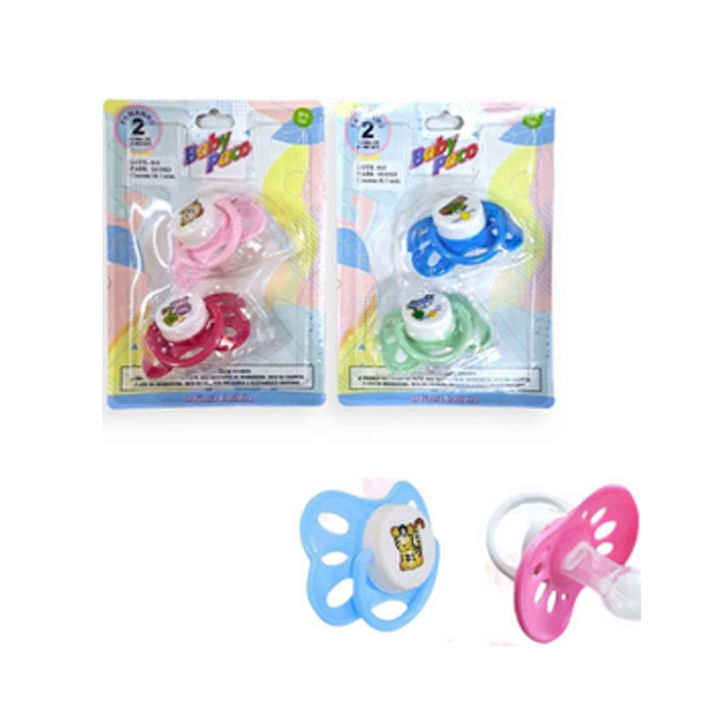 Chupeta Paco Baby Redonda Silicone Cartela Com 02 Unidades - 115