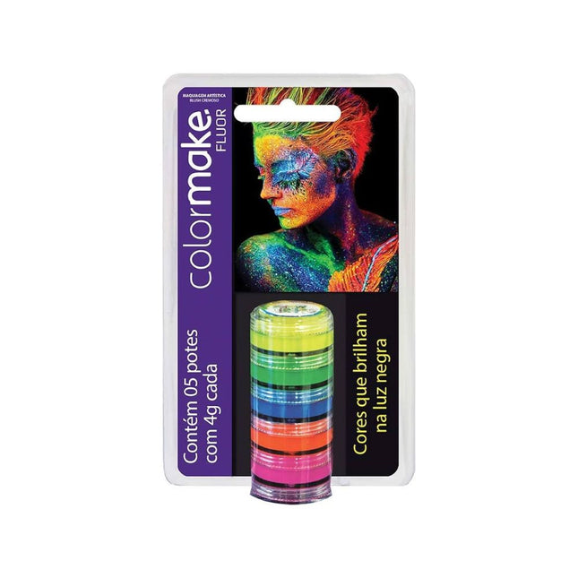 Pintura Cara Yur Florescente Cartela Com 05 Unidades