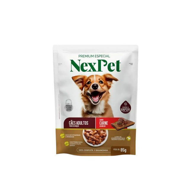 Ração Nexpet Cães Adultos Carne Sachê 85g - 0491