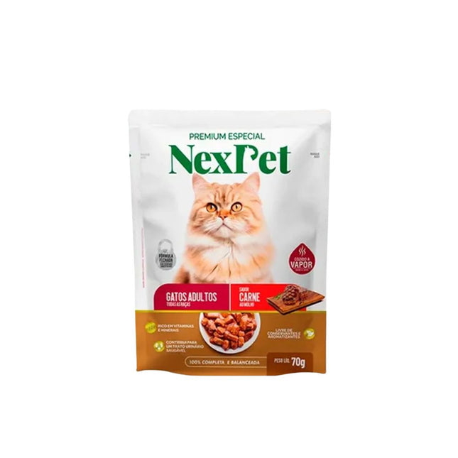 Ração Nexpet Gatos Adultos Carne Sache 70g - 0496