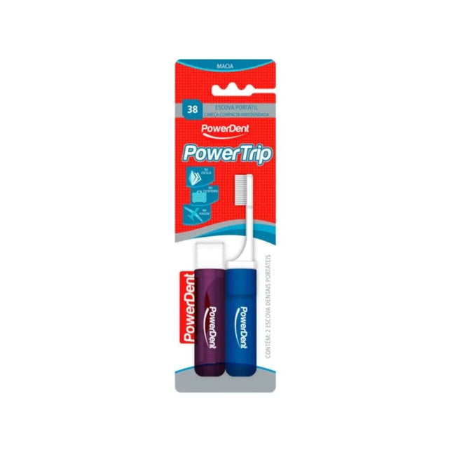 Escova Dental Powerdent Viagem Com 02 Unidades Macia - 1147