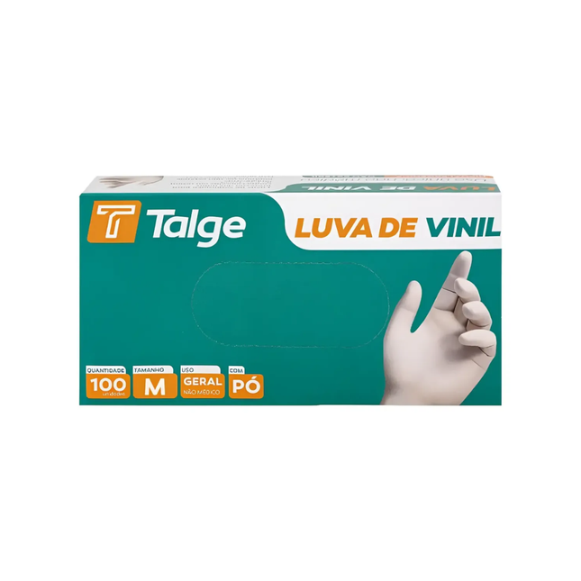 Luva Vinil Talge Descartavel Com Po Tamanho .P Caixa Com 100 Unidades - 7028