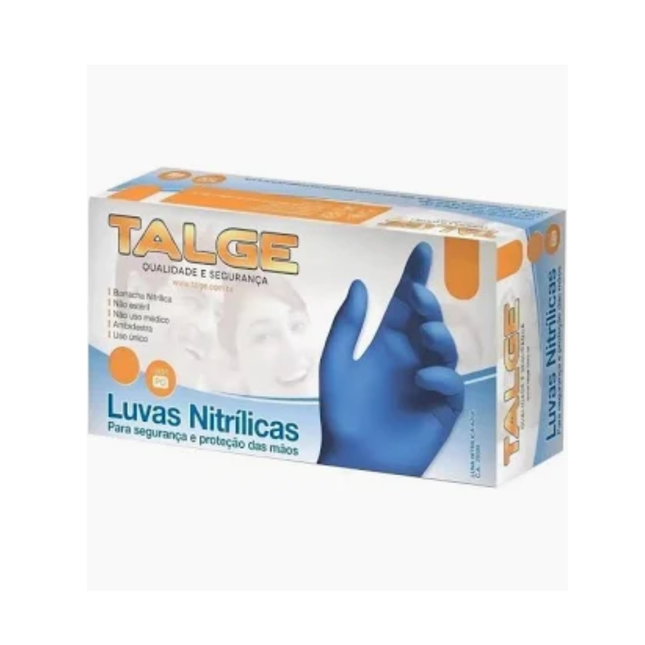 Luva Nitrilica Talge Tamanho .P Caixa Com 100 Unidades Cor Azul - 7240
