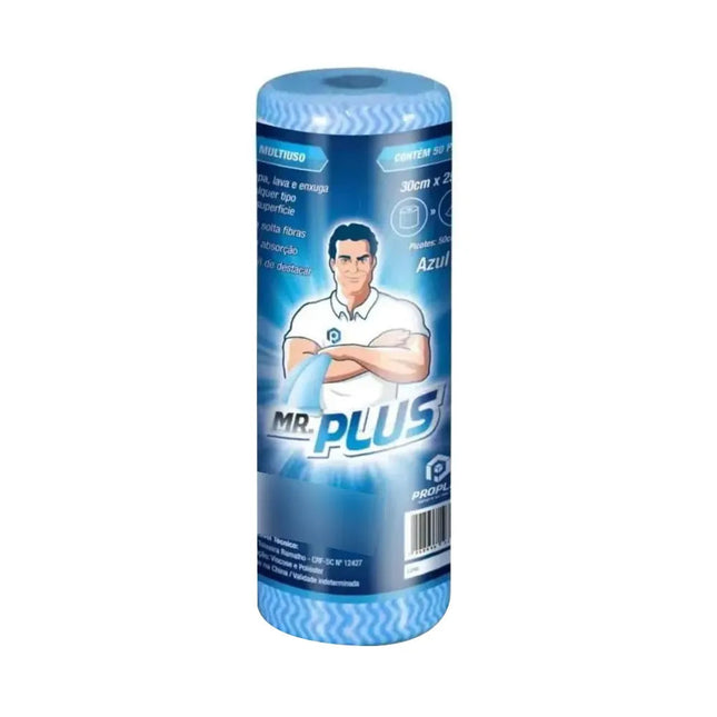 Pano Multiuso Rolo Talge 30Cmx25M Mr.Plus -  1001 Cor Azul