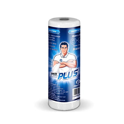 Pano Multiuso Rolo Talge 30Cmx25M Mr.Plus -  1002 Cor Branco