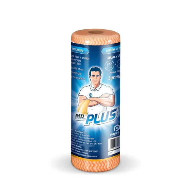Pano Multiuso Rolo Talge 30Cmx25M Mr.Plus -  1003 Cor Laranja