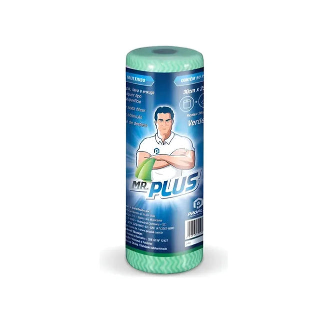 Pano Multiuso Rolo Talge 30Cmx25M Mr.Plus -  1004 Cor Verde