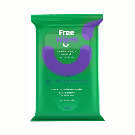Lencos Umedecidos Free Wipes Com 20 Unidades - FREEW01