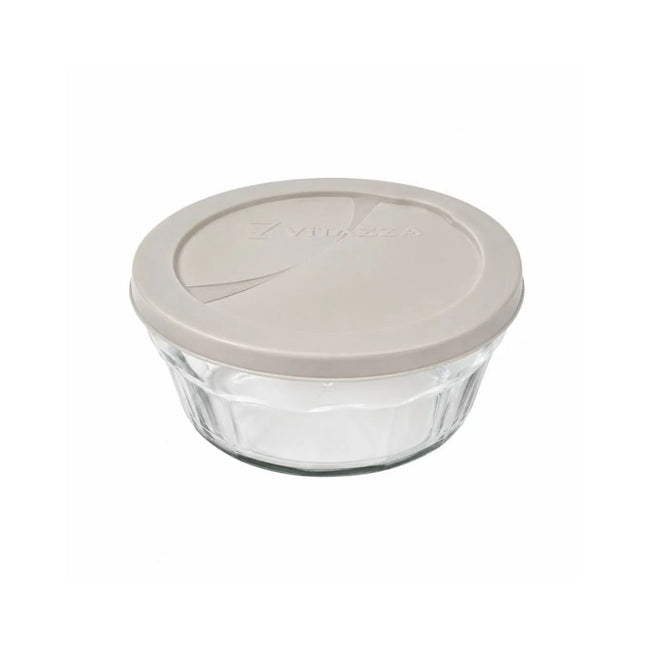 Tigela Laguna Vitazza 1,5lts Natural Com Tampa Plastica - 3100