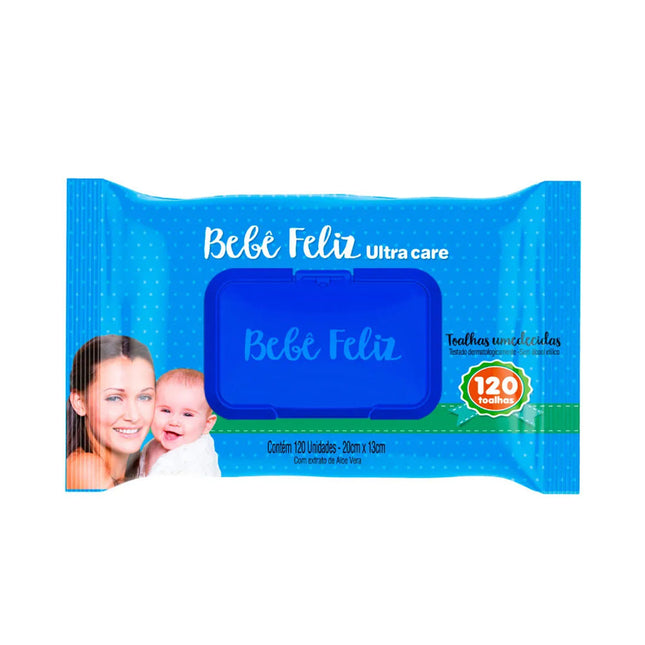 Toalha Umedecida Bebê Feliz Ultra Care Pacote Com 120 Unidades M21005