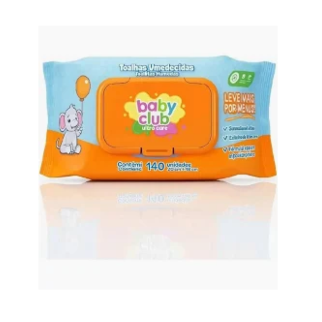 Toalha Umedecida Baby Club Ultra Care Pacote Com 140 Unidades - 21011