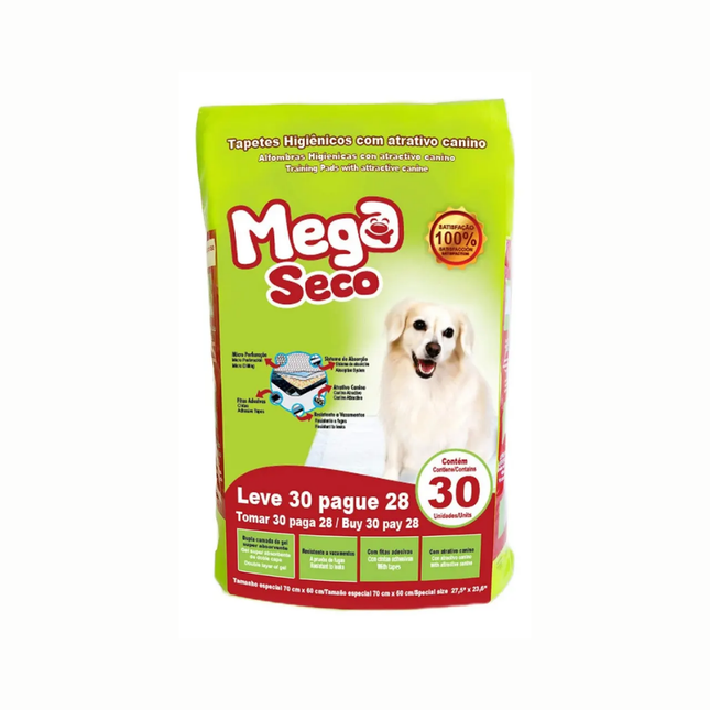 Tapete Higiênico Expet Mega Saco 65cmx60cm Com 30 Unidades