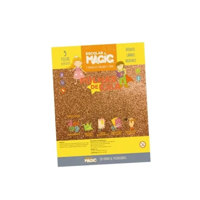Folha De E.V.A Magic Eva Glitter Tam.40X47 Com 05 Cor Ouro -  Geva 1913