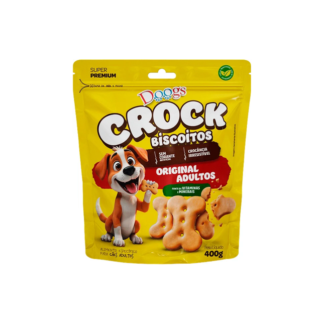 Biscoito Doogs 400g Crock Original Carne Todas As Racas - 35006