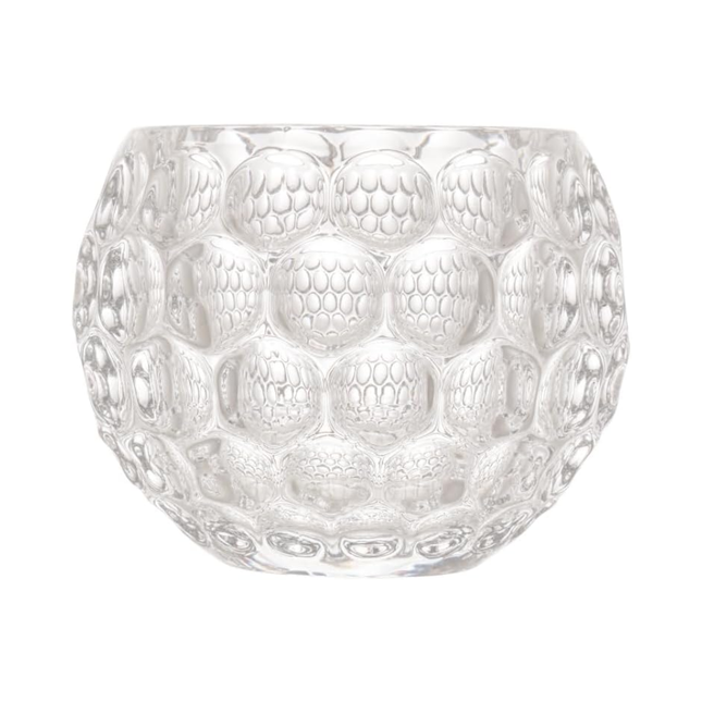 Porta Velas De Cristal Bolhas 11cm X 9cm Lyor - 4417