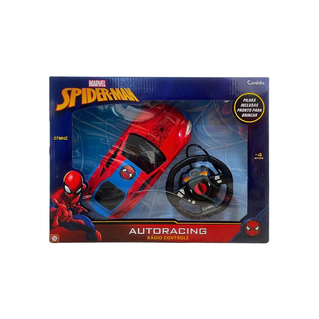 Veiculo Candide 3 Funcoes Auto-Racing Spider-Man Pilhas Inclusas - 58003