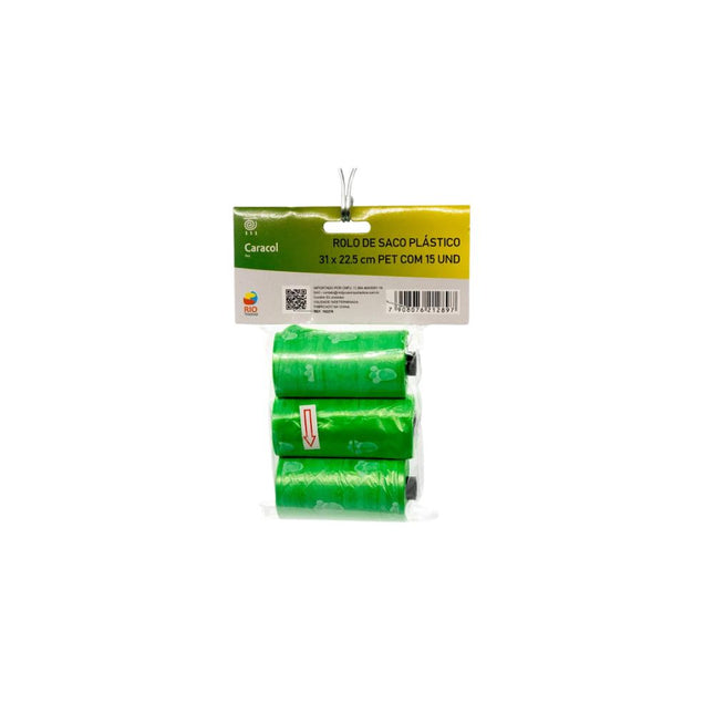 Saco Plástico Para Resíduos De Animais Com 03 Rolos - 182276