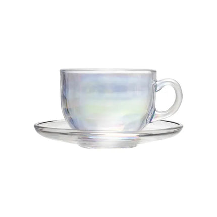 Xicara De Cha Com Pires Nice De Vidro 150ml Rainbow Lyor - 220854