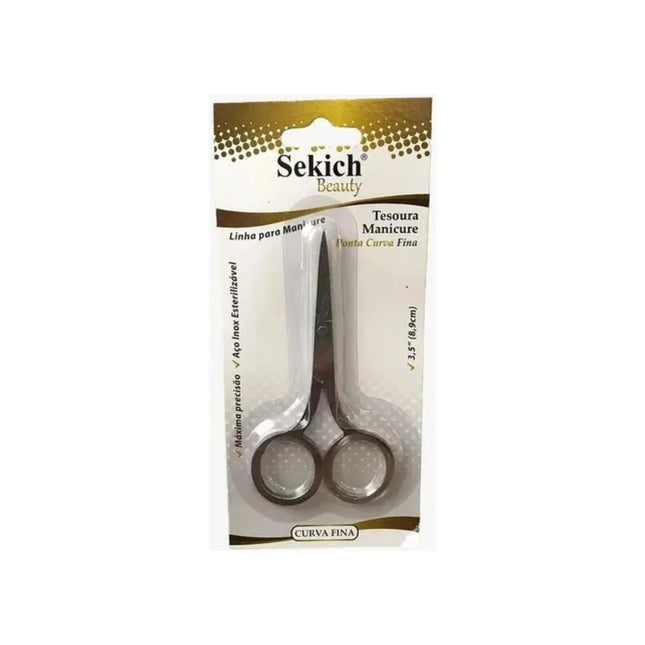 Tesoura Sekich Manicure Ponta Curva Fina - 1235