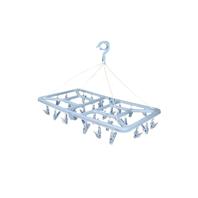 Varal Roupa Intima Pregador De Plastico Dobravel Com 32 Unidades Clipes - MH-23084