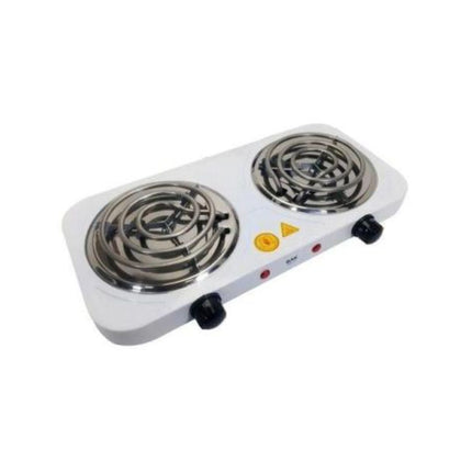 Fogareiro Eletrico Branco / Preto 2 Bocas 110V 2000W - SH-8053