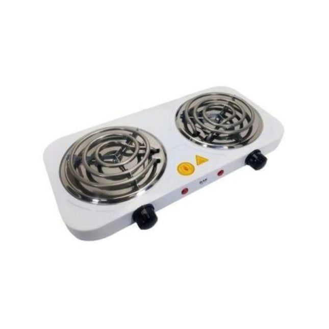 Fogareiro Eletrico Branco / Preto 2 Bocas 110V 2000W - SH-8053