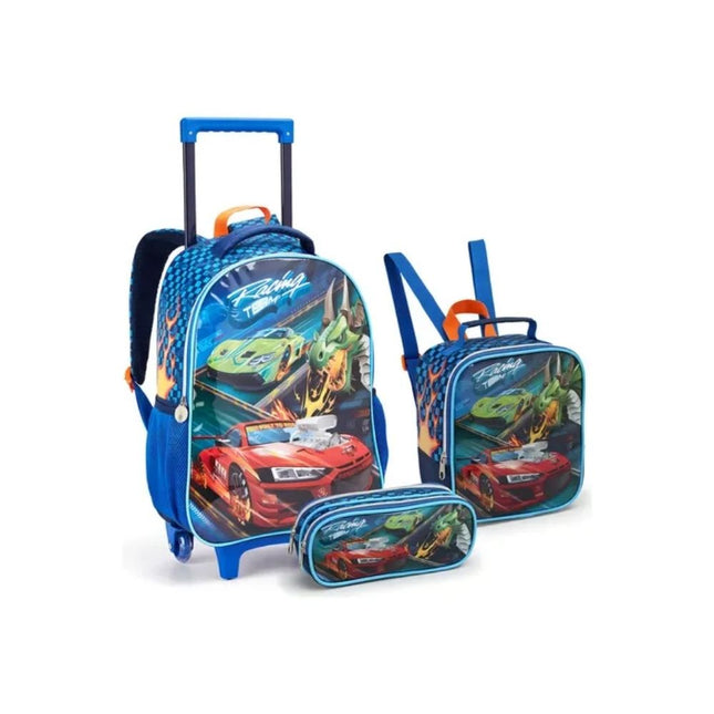Mochila Kit Infantil Standard Blue Car - BPD22095