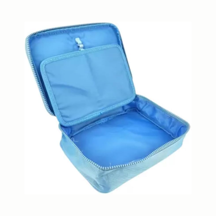 Estojo Escolar Dac Box Em Tecido Com Divisoria Azul - 4355