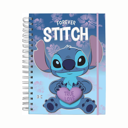 Caderno Smart Univ. Com 140 Unidades Fls Dac Fechamento Em Elastico Stitch - 5572