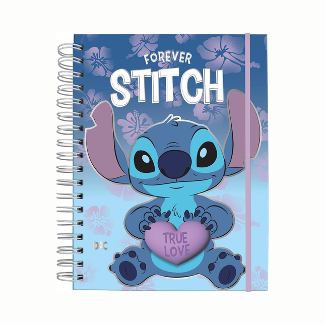 Caderno Smart Univ. Com 140 Unidades Fls Dac Fechamento Em Elastico Stitch - 5572