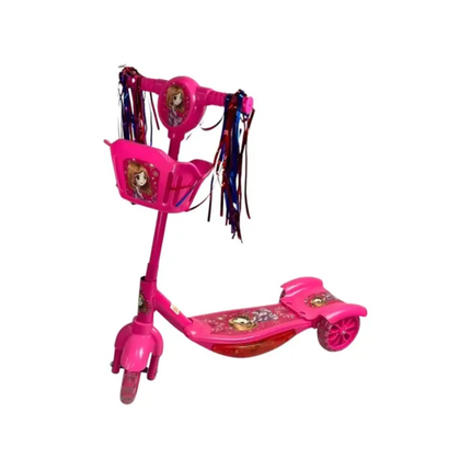 Patinete Infantil Com Som E Luz 3 Rodas PVC Caixa Colorida Rosa - SK-4108