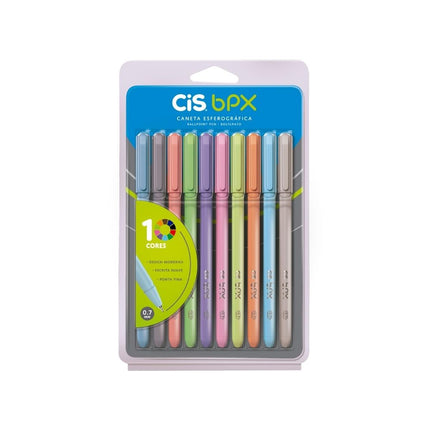 Caneta Esferog. 0,7mm Bpx Estojo Com 10 Unidades Cores Sertic - 761123
