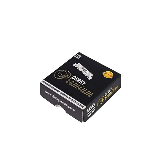 Lâmina De Barbear Derby Meia Preta Premium Com 100 Unidades